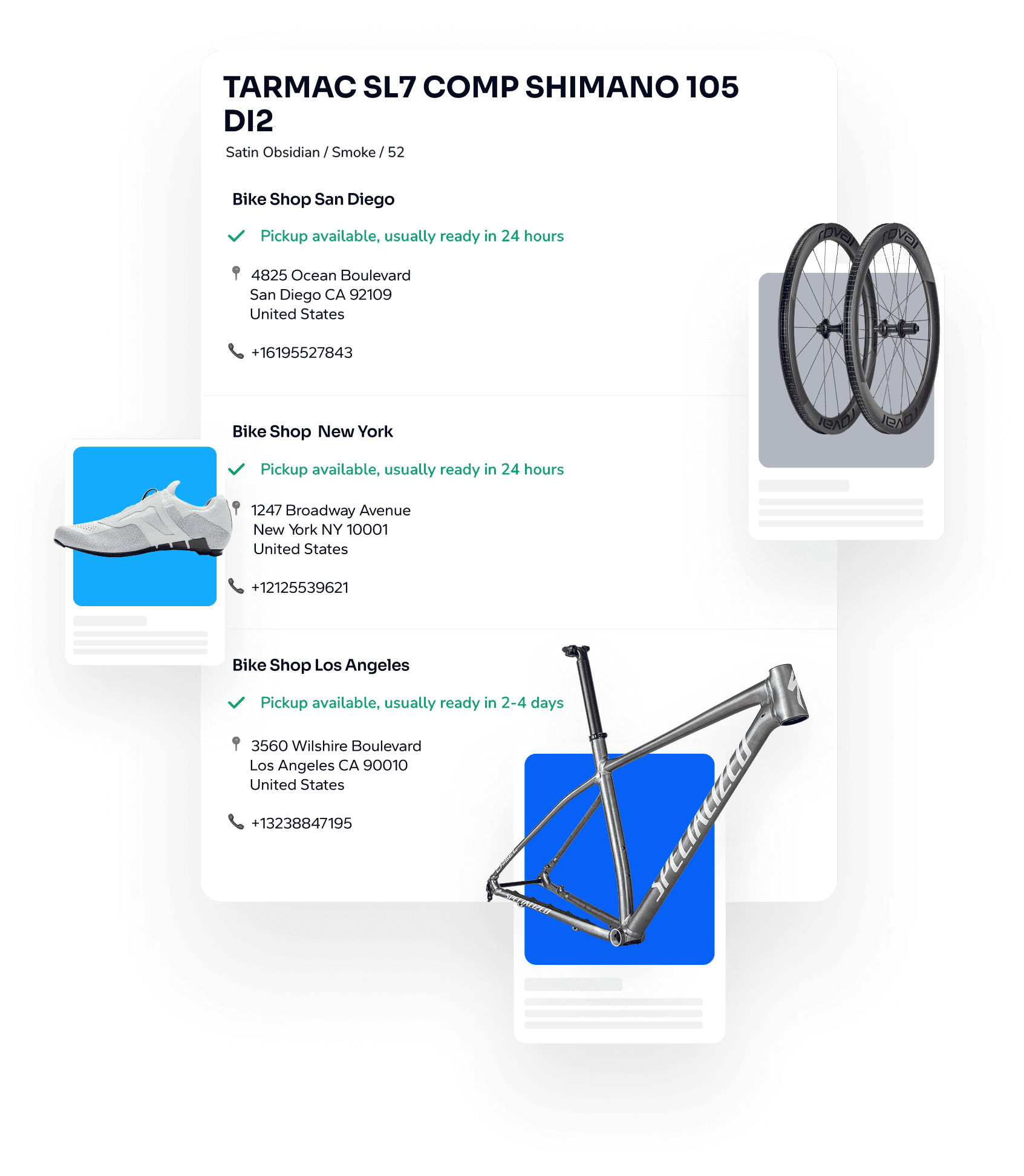 Availability dashboard with bike inventory cards